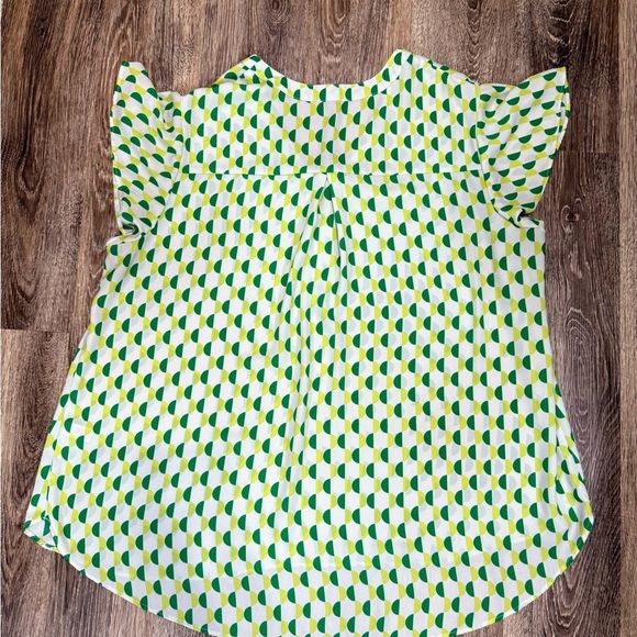 Cato Spring Green and White Geometric Tunic Sz 18/20W Normcore Dopamine - Picture 4 of 4